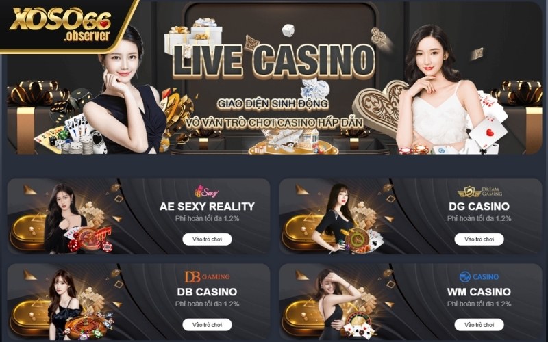 Sòng bạc trực tuyến live casino cùng dàn Dealer quyến rũ